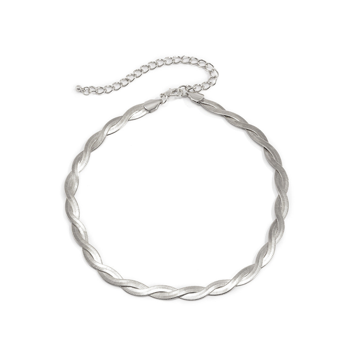 Collares de cobre de la cadena de huesos de serpiente plana suave trenzada al por mayor